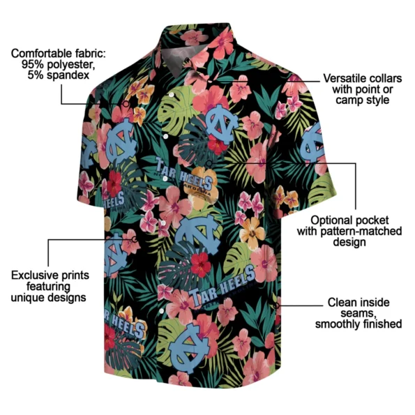 North Carolina Tar Heels Hawaiian Shirt Personalized Hibiscus Paradise New Arrival
