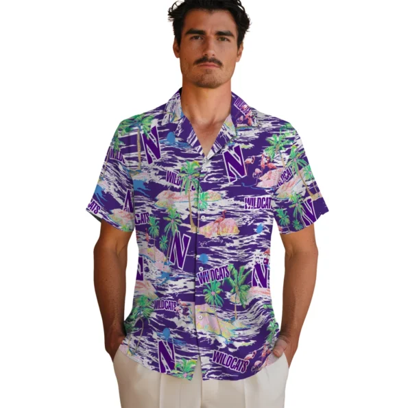 northwestern-wildcats-hawaiian-shirt-hawaii-island-fashion-forward.webp