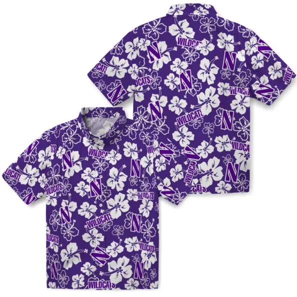 northwestern-wildcats-hawaiian-shirt-hibiscus-flower-design-high-quality.webp