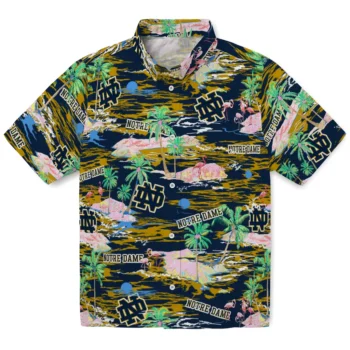Notre Dame Fighting Irish Hawaiian Shirt - Tropical Palms