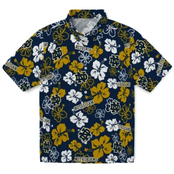 Notre Dame Fighting Irish Hawaiian Shirt - Tropical Floral Pattern