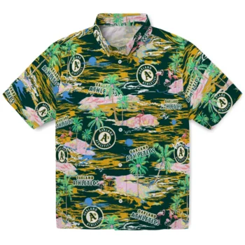 Oakland Athletics Hawaiian Shirt - Tropical Palms