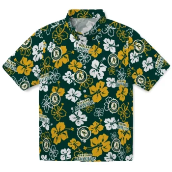 Oakland Athletics Hawaiian Shirt - Tropical Floral Pattern