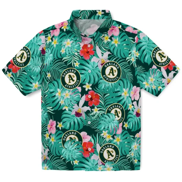 Oakland Athletics Hawaiian Shirt Personalized Hibiscus Blossoms Green Best Selling Oakland Athletics Hawaiian Shirt Personalized Hibiscus Blossoms Green Best Selling
