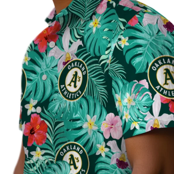 Oakland Athletics Hawaiian Shirt Personalized Hibiscus Blossoms Green Trendy Oakland Athletics Hawaiian Shirt Personalized Hibiscus Blossoms Green Trendy