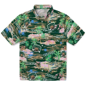 Ohio Bobcats Hawaiian Shirt - Tropical Palms