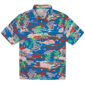 Oklahoma City Thunder Hawaiian Shirt - Tropical Palms