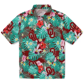 Oklahoma Sooners Hawaiian Shirt Custom Hibiscus Blossoms Crimson Best Selling