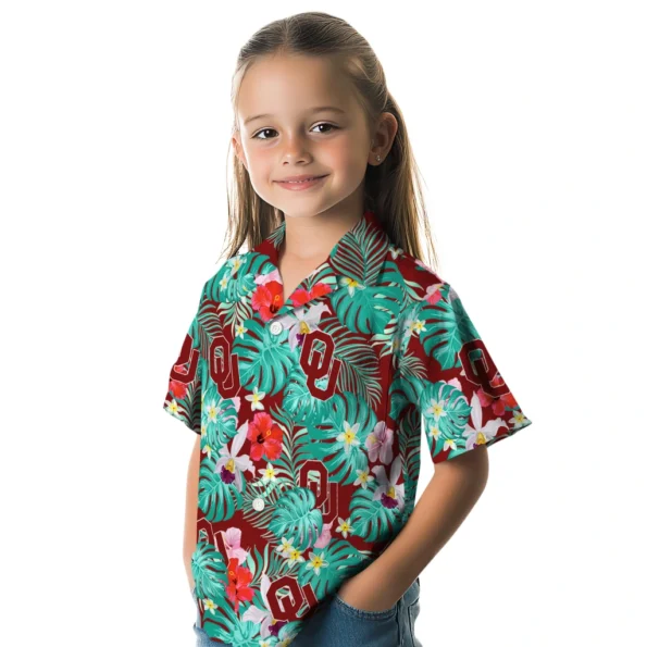 Oklahoma Sooners Hawaiian Shirt Custom Hibiscus Blossoms Crimson Premium Grade