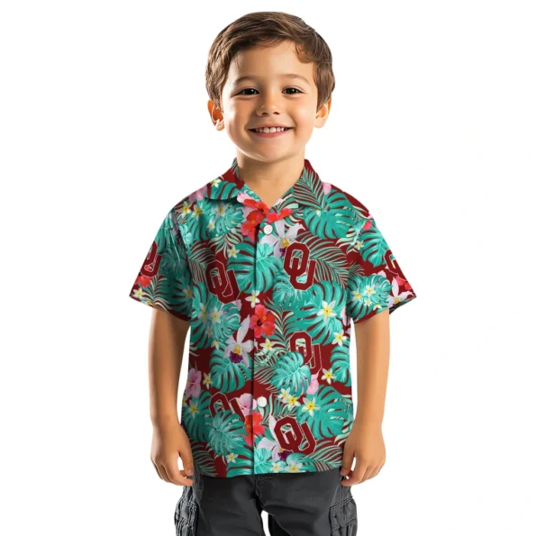 Oklahoma Sooners Hawaiian Shirt Custom Hibiscus Blossoms Crimson Top Rated