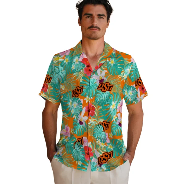 Oklahoma State Cowboys Hawaiian Shirt Customized Hibiscus Blossoms Orange Fashion Forward Oklahoma State Cowboys Hawaiian Shirt Customized Hibiscus Blossoms Orange Fashion Forward