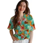 Oklahoma State Cowboys Hawaiian Shirt Customized Hibiscus Blossoms Orange Best Selling