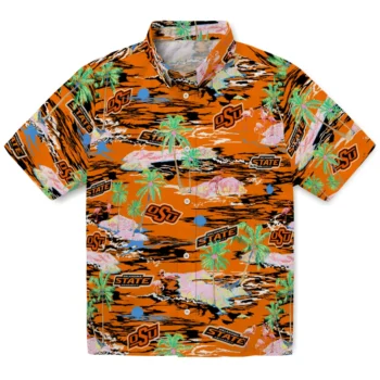Oklahoma State Cowboys Hawaiian Shirt - Tropical Palms