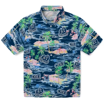 Old Dominion Monarchs Hawaiian Shirt - Tropical Palms