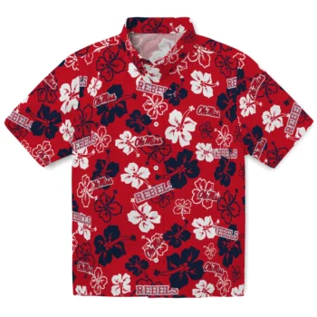 Ole Miss Rebels Hawaiian Shirt - Tropical Floral Pattern
