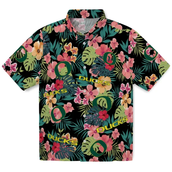 Oregon Ducks Hawaiian Shirt Customized Hibiscus Paradise Best Selling Oregon Ducks Hawaiian Shirt Customized Hibiscus Paradise Best Selling