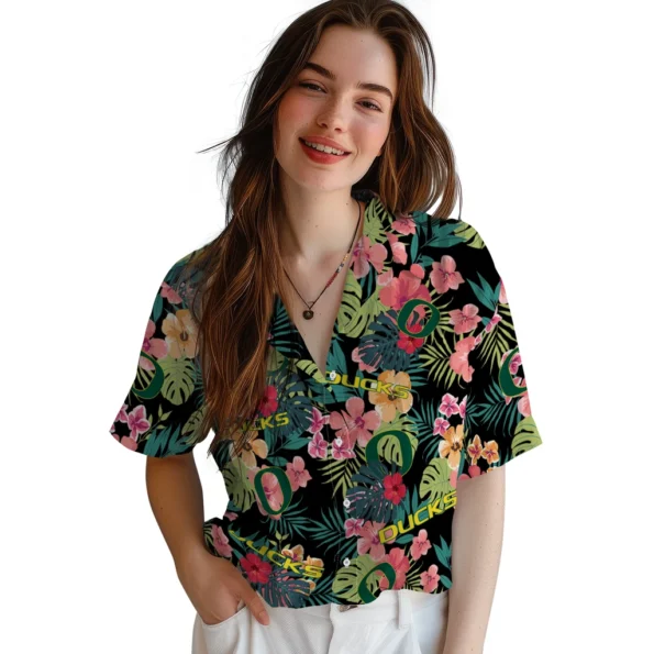 Oregon Ducks Hawaiian Shirt Customized Hibiscus Paradise Latest Model Oregon Ducks Hawaiian Shirt Customized Hibiscus Paradise Latest Model