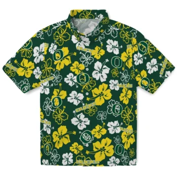Oregon Ducks Hawaiian Shirt - Tropical Floral Pattern