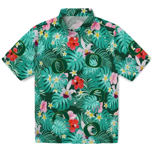 Oregon Ducks Hawaiian Shirt Personalized Hibiscus Blossoms Green Best Selling Oregon Ducks Hawaiian Shirt Personalized Hibiscus Blossoms Green Best Selling