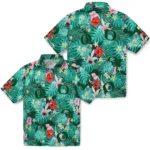 Oregon Ducks Hawaiian Shirt Personalized Hibiscus Blossoms Green Best Selling