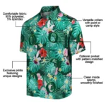 Oregon Ducks Hawaiian Shirt Personalized Hibiscus Blossoms Green Best Selling