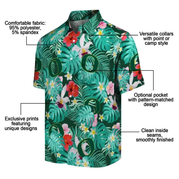 Oregon Ducks Hawaiian Shirt Personalized Hibiscus Blossoms Green New Arrival Oregon Ducks Hawaiian Shirt Personalized Hibiscus Blossoms Green New Arrival