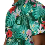 Oregon Ducks Hawaiian Shirt Personalized Hibiscus Blossoms Green Best Selling