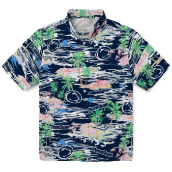 Penn State Nittany Lions Hawaiian Shirt - Tropical Palms