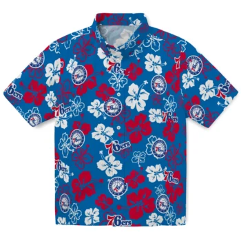 Philadelphia 76ers Hawaiian Shirt - Tropical Floral Pattern