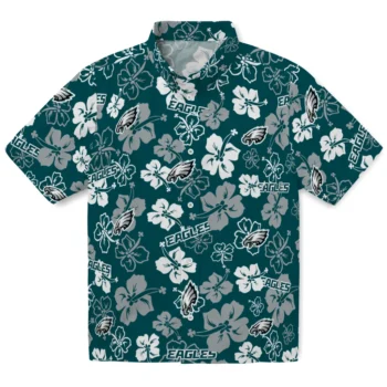 Philadelphia Eagles Hawaiian Shirt - Tropical Floral Pattern
