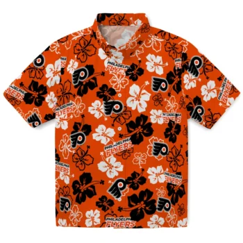 Philadelphia Flyers Hawaiian Shirt - Tropical Floral Pattern