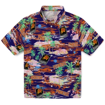 Phoenix Suns Hawaiian Shirt - Tropical Palms