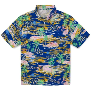 Pittsburgh Panthers Hawaiian Shirt - Tropical Palms