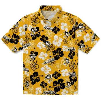 Pittsburgh Penguins Hawaiian Shirt - Tropical Floral Pattern
