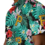 Pittsburgh Pirates Hawaiian Shirt Customized Hibiscus Blossoms Black Best Selling