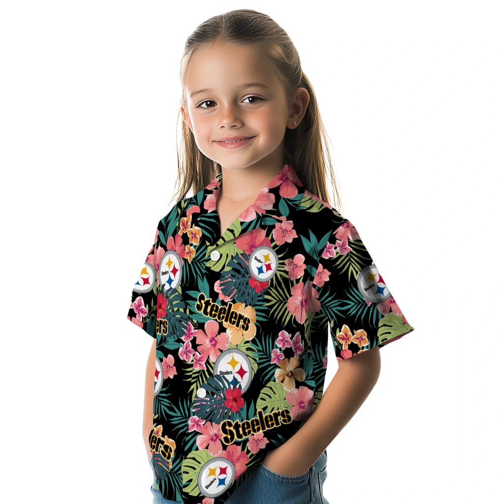 Pittsburgh Steelers Hawaiian Shirt Custom Hibiscus Paradise Premium Grade Pittsburgh Steelers Hawaiian Shirt Custom Hibiscus Paradise Premium Grade