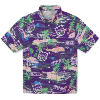 Sacramento Kings Hawaiian Shirt - Tropical Palms