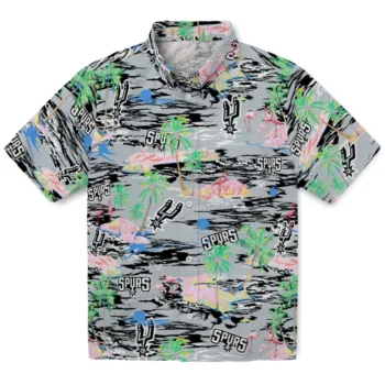 San Antonio Spurs Hawaiian Shirt - Tropical Palms