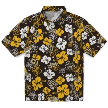 San Diego Padres Hawaiian Shirt - Tropical Floral Pattern