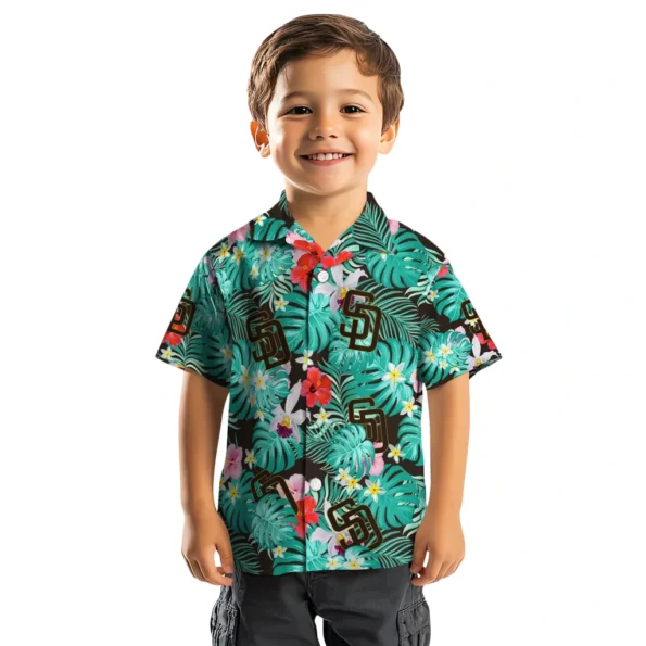 San Diego Padres Hawaiian Shirt Personalized Hibiscus Blossoms Brown Top Rated