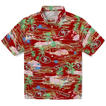 San Francisco 49ers Hawaiian Shirt - Tropical Palms
