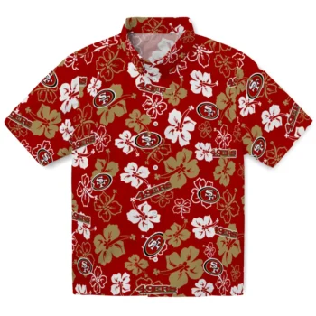 San Francisco 49ers Hawaiian Shirt - Tropical Floral Pattern