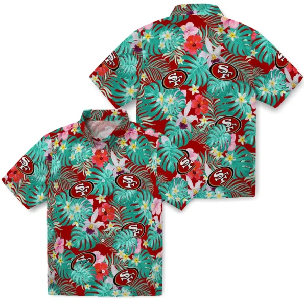 San Francisco 49ers Hawaiian Shirt Personalized Hibiscus Blossoms Red High Quality San Francisco 49ers Hawaiian Shirt Personalized Hibiscus Blossoms Red High Quality
