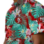 San Francisco 49ers Hawaiian Shirt Personalized Hibiscus Blossoms Red Best Selling