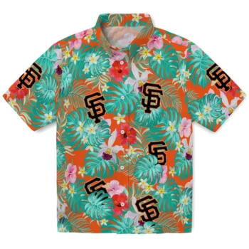 San Francisco Giants Hawaiian Shirt Custom Hibiscus Blossoms Orange Best Selling