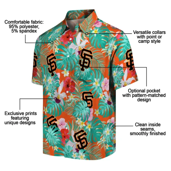 San Francisco Giants Hawaiian Shirt Custom Hibiscus Blossoms Orange New Arrival