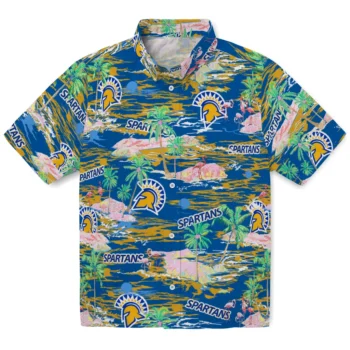 San Jose State Spartans Hawaiian Shirt - Tropical Palms