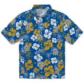 San Jose State Spartans Hawaiian Shirt - Tropical Floral Pattern