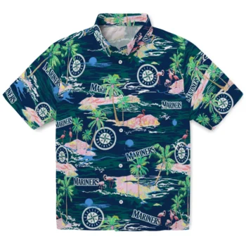 Seattle Mariners Hawaiian Shirt - Tropical Palms