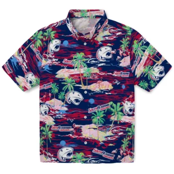 South Alabama Jaguars Hawaiian Shirt - Tropical Palms
